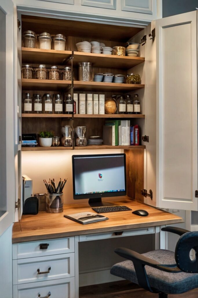 Office in a Pantry or Cabinet